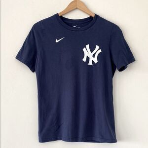 Nike Navy Blue Yankees Tee Kids Large Women Small Trendy Streetwear Casual
